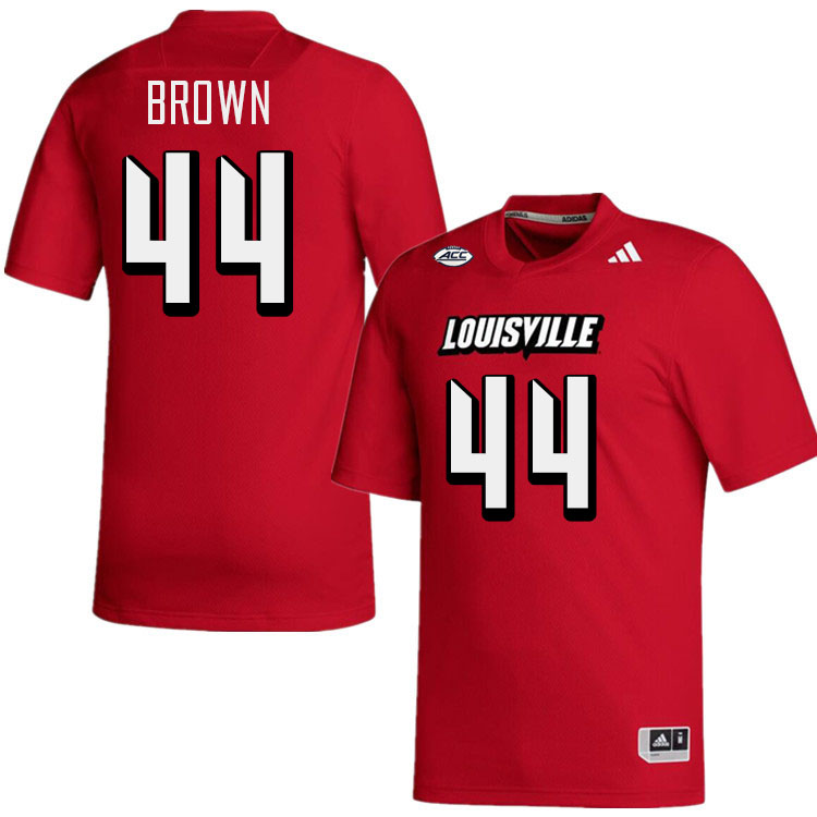 Men #44 Selah Brown Louisville Cardinals College Football Jerseys Stitched-Red